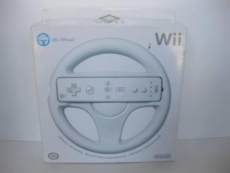 Wii Official Steering Wheel (White) (CIB) - Wii Accessory